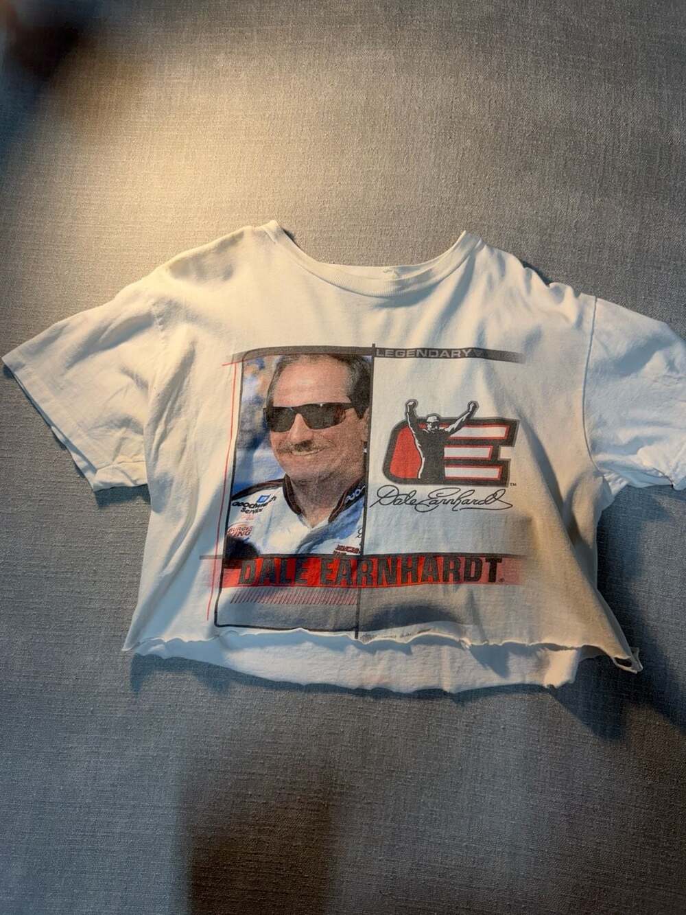 Vintage Dale Earnhardt Legendary NASCAR Graphic Crop Top T-Shirt